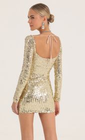 Picture thumb Giulia Sequin Mesh Dress in Gold. Source: https://media.lucyinthesky.com/data/Oct22/170xAUTO/e8ddec57-96e1-4558-8eac-c19ae7cb2e20.jpg