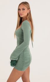 Picture thumb Sarai Ruched Bodycon Dress in Green. Source: https://media.lucyinthesky.com/data/Oct22/170xAUTO/f7de5275-f59c-438a-89f6-fd3fa16cef6b.jpg