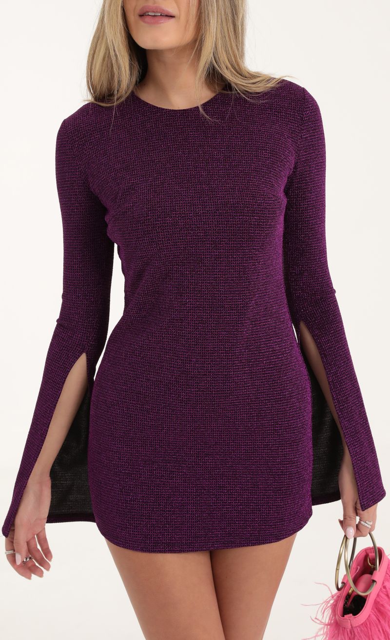 Picture Kori Knit Long Sleeve Dress in Purple. Source: https://media.lucyinthesky.com/data/Oct22/800xAUTO/04d245b5-bac4-48be-96a1-36e50234f583.jpg