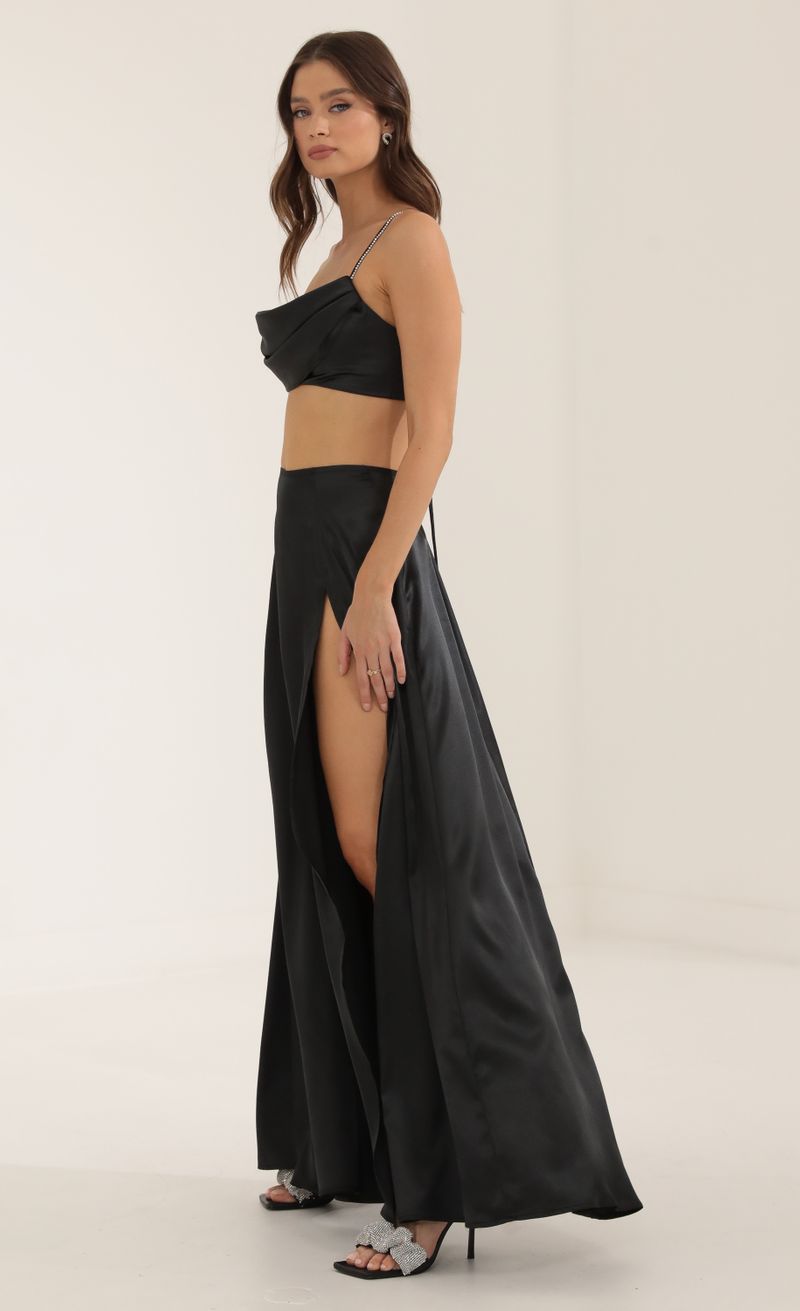 Picture Aggie Two Piece Maxi Skirt Set in Black. Source: https://media.lucyinthesky.com/data/Oct22/800xAUTO/677e3387-9e41-46ac-a60b-355f547f326b.jpg