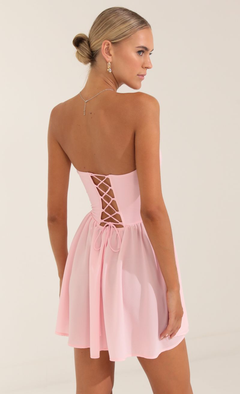 Picture Glinda Crepe Corset Dress in Pink. Source: https://media.lucyinthesky.com/data/Oct22/800xAUTO/c14b85e6-30fe-4279-9890-c02b3607f952.jpg