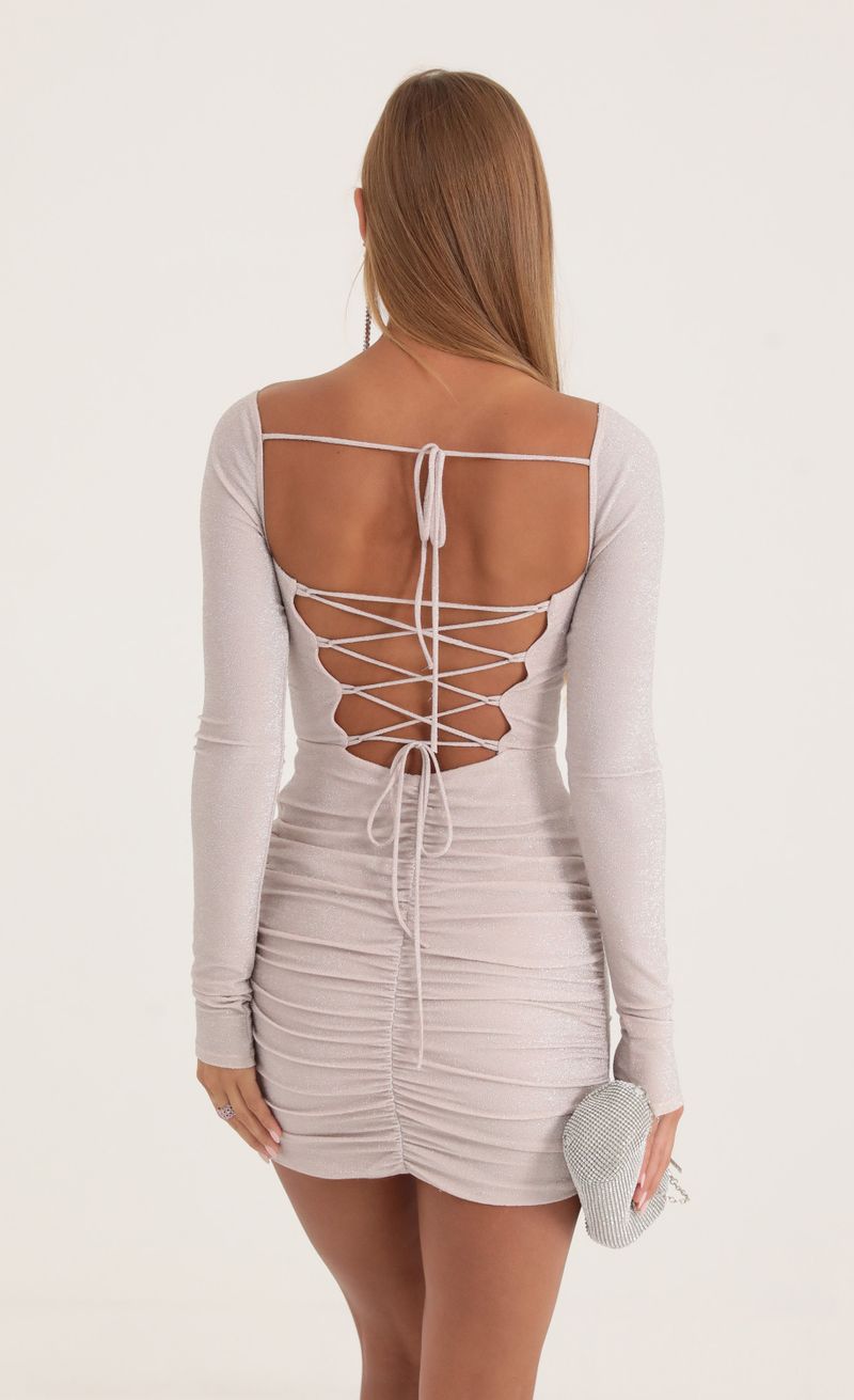 Theia Metallic Knit Corset Dress In Dusty Rose Lucy In The Sky