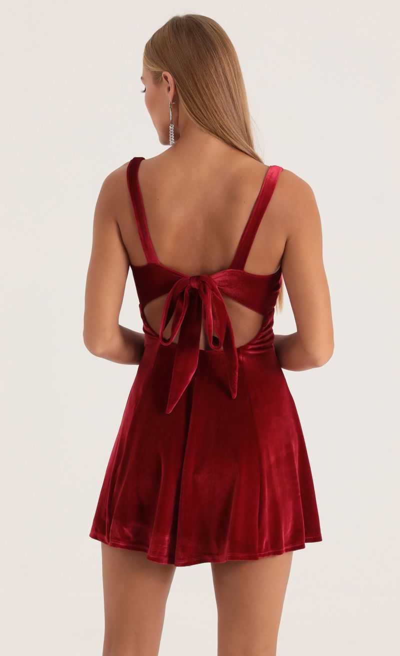 Picture Sherice Velvet A-Line Dress in Red. Source: https://media.lucyinthesky.com/data/Oct22/800xAUTO/e5cf1fe5-81c2-4ca4-b9f0-793994dd2da6.jpg