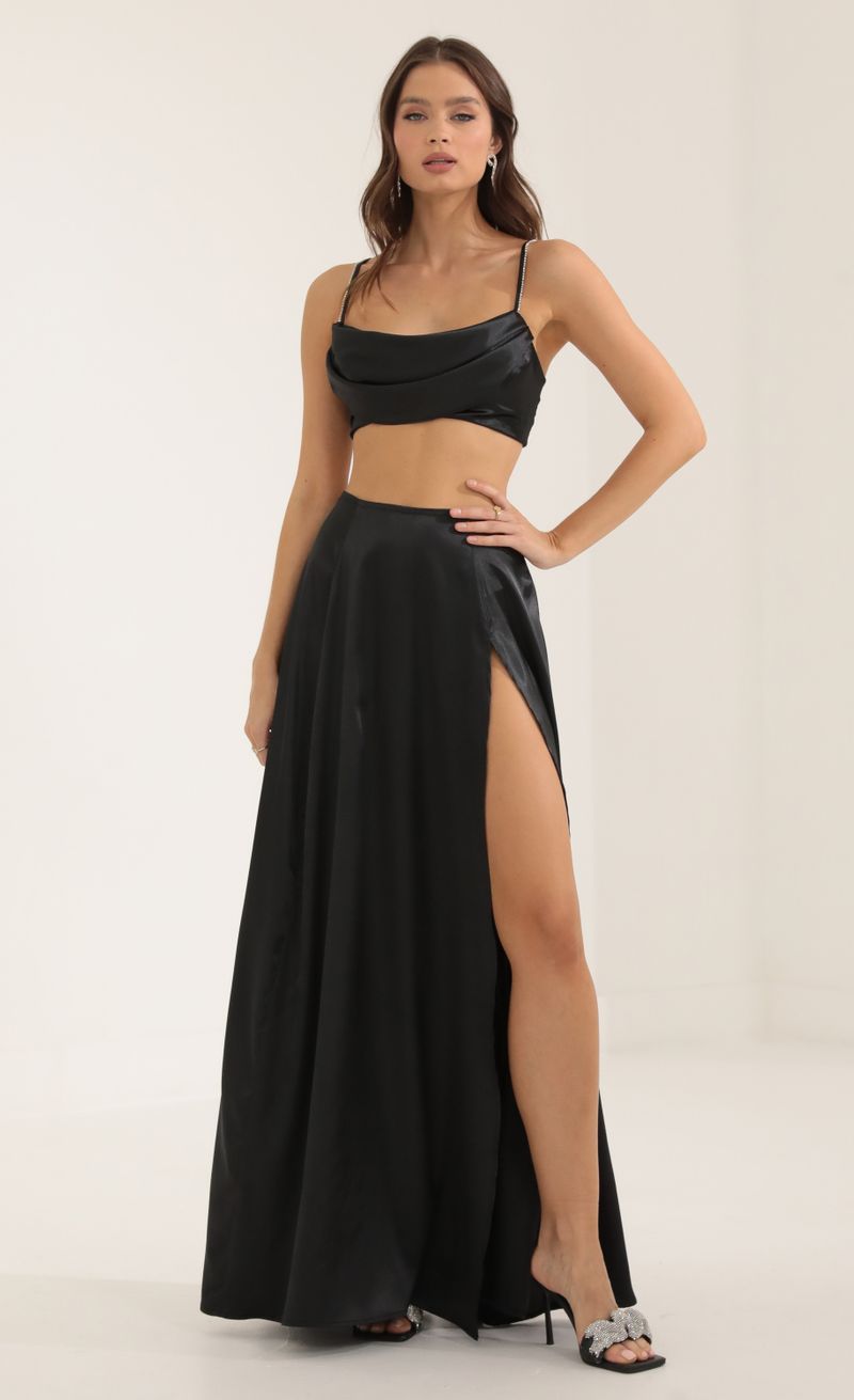 Picture Aggie Two Piece Maxi Skirt Set in Black. Source: https://media.lucyinthesky.com/data/Oct22/800xAUTO/e5f0d2ec-78d0-40c1-aa39-3a8a83f41d97.jpg