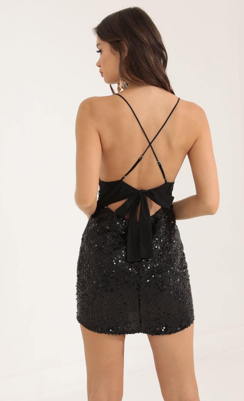 Picture Yared Sequin Bodycon Dress in Black. Source: https://media.lucyinthesky.com/data/Oct22/800xAUTO/f18cdff7-7bd1-41d6-8f37-dceb2d068dc0.jpg