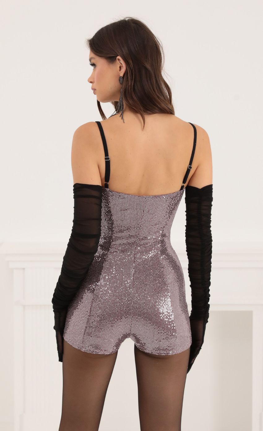 Picture Rada Sequin Hook and Eye Romper in Rose Gold. Source: https://media.lucyinthesky.com/data/Oct22/850xAUTO/2b7f1bf4-b8ea-4828-a9d6-63c1655d889a.jpg