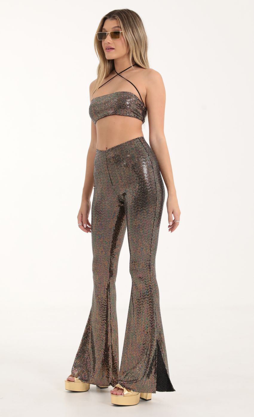 Picture Peony Iridescent Sequin Two Piece Set in Copper Brown. Source: https://media.lucyinthesky.com/data/Oct22/850xAUTO/673b940d-50eb-4044-ad6e-3fc52acc1526.jpg