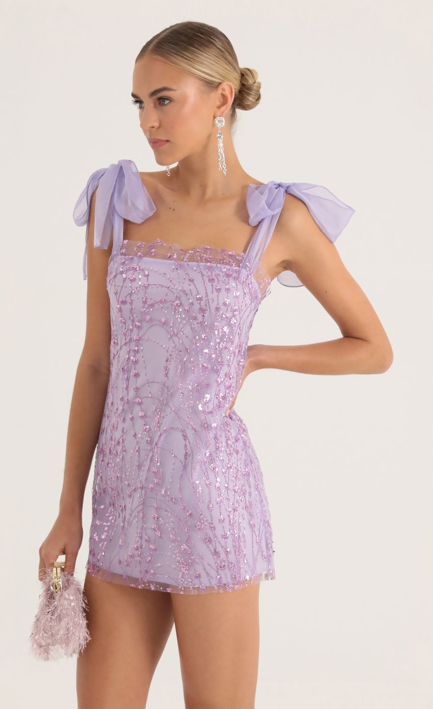 Picture Mariama Tulle Sequin Mini Dress in Purple. Source: https://media.lucyinthesky.com/data/Oct22/850xAUTO/92292df3-c0ce-47c1-8f20-4f60eaf9dda5.jpg