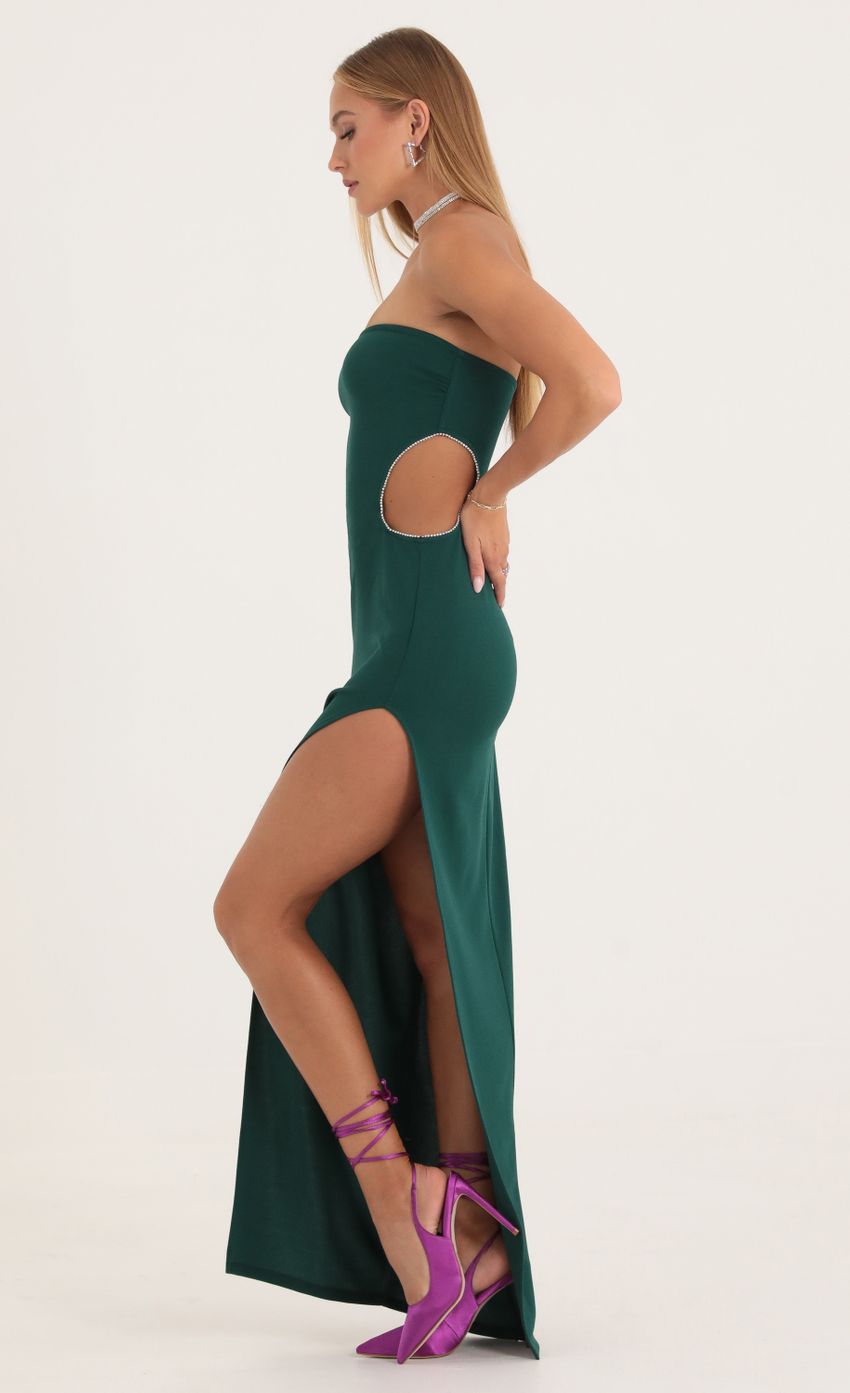 Picture Effy Rhinestone Cutout Maxi Dress in Green. Source: https://media.lucyinthesky.com/data/Oct22/850xAUTO/9d231fc8-6617-4717-95e0-c08ca65bcc63.jpg