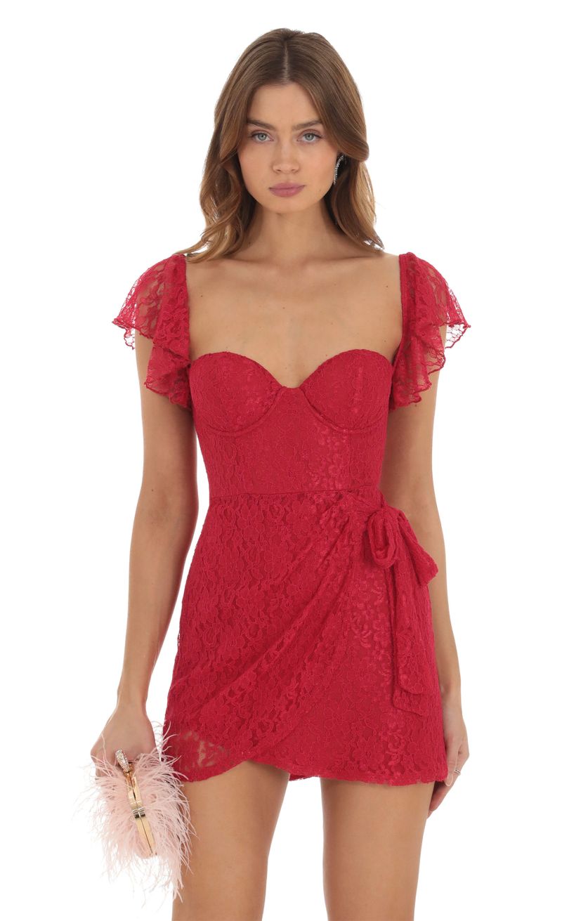 Colleen Lace Corset Mini Dress (Red)