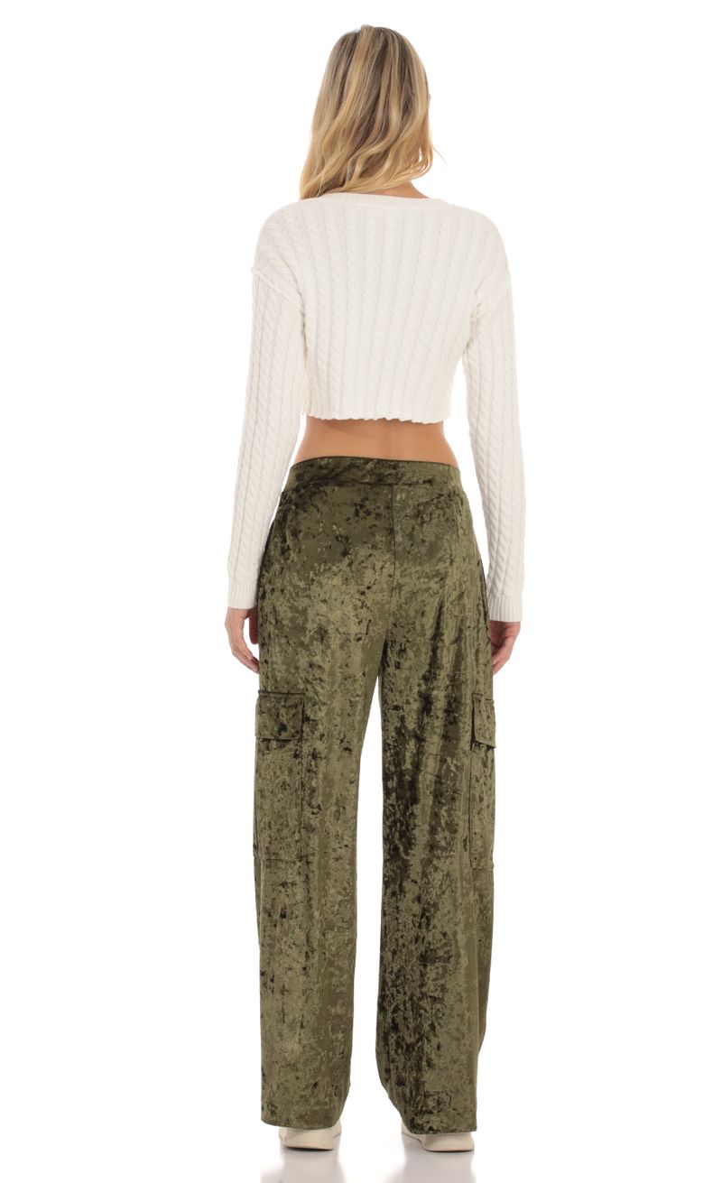 Crushed Velvet Cargo Pants