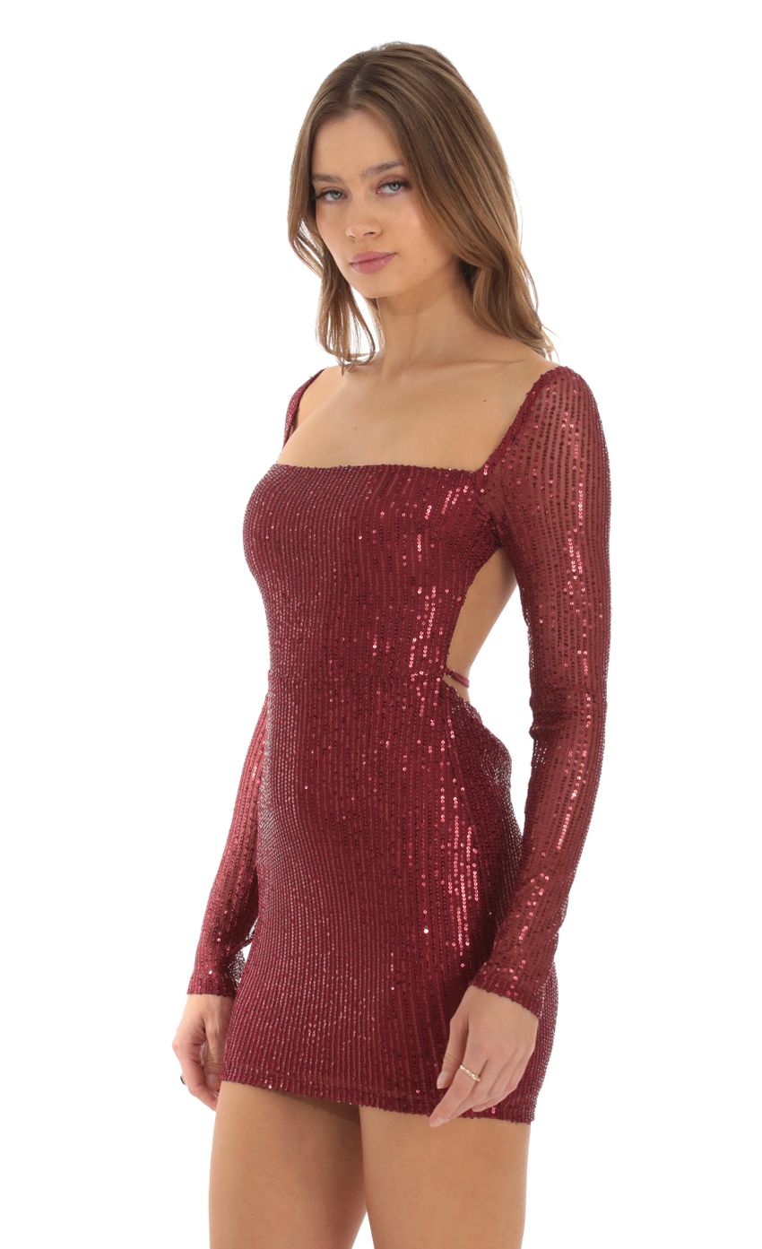 Picture Emory Sequin Long Sleeve Bodycon Dress in Red. Source: https://media.lucyinthesky.com/data/Oct23/850xAUTO/0681473a-11bd-4d57-b84c-4b4a01cbbff4.jpg