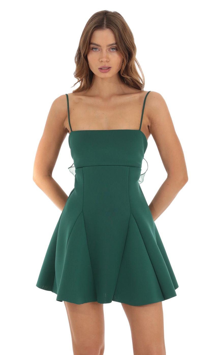 Picture Yule A-Line Mini Dress in Green. Source: https://media.lucyinthesky.com/data/Oct23/850xAUTO/0d8cd9e0-4e3e-4186-80dd-6f0379756ed5.jpg