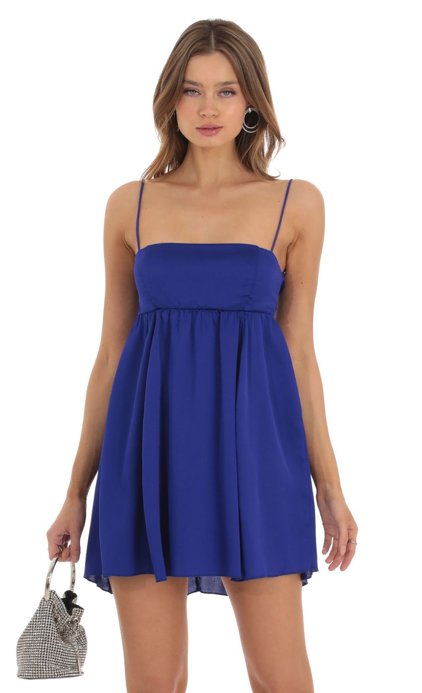 Picture Juno Satin Babydoll Dress in Blue. Source: https://media.lucyinthesky.com/data/Oct23/850xAUTO/19d4c0e2-937f-47af-9d06-27772a45485f.jpg