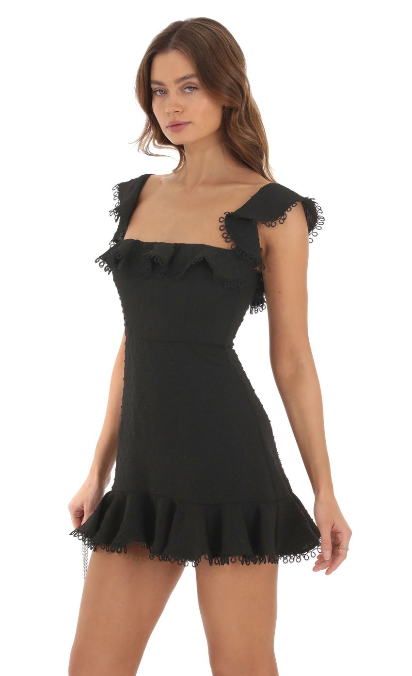 Celosia Ruffle Mini Dress In Black Lucy In The Sky