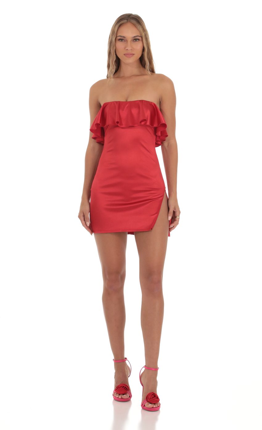 Picture Egeria Satin Bodycon Mini Dress in Red. Source: https://media.lucyinthesky.com/data/Oct23/850xAUTO/207af986-26e4-4354-acea-5bc47259014c.jpg