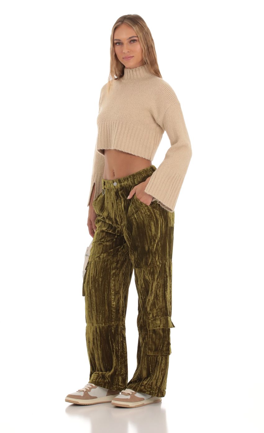 Griseta Velvet Cargo Pants in Green LUCY IN THE SKY