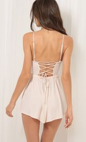 Picture thumb Low V Lace-up Pleated Romper In Blush. Source: https://media.lucyinthesky.com/data/Sep17_1/170xAUTO/0Y5A9938.JPG