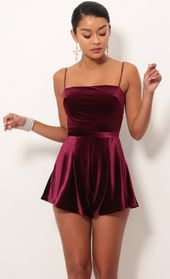 Picture thumb Bella Velvet Romper In Wine. Source: https://media.lucyinthesky.com/data/Sep18_1/170xAUTO/0Y5A8426.JPG
