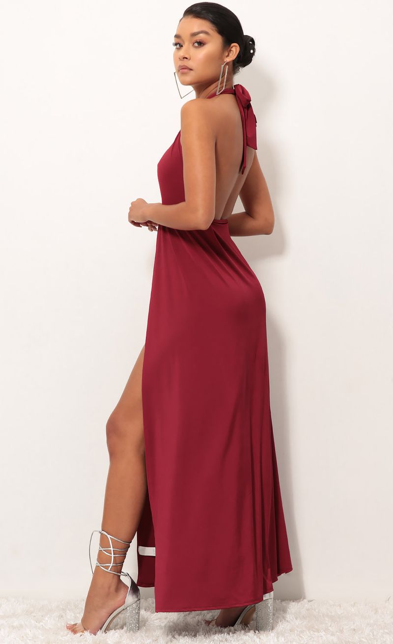 Picture Halsey Halter Maxi Dress in Valiant Red. Source: https://media.lucyinthesky.com/data/Sep18_1/800xAUTO/0Y5A7809.JPG