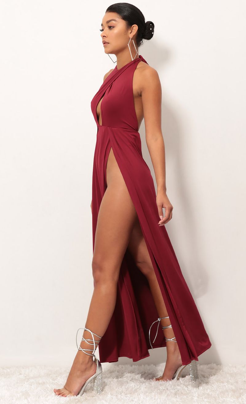 Picture Halsey Halter Maxi Dress in Valiant Red. Source: https://media.lucyinthesky.com/data/Sep18_1/800xAUTO/0Y5A7816.JPG