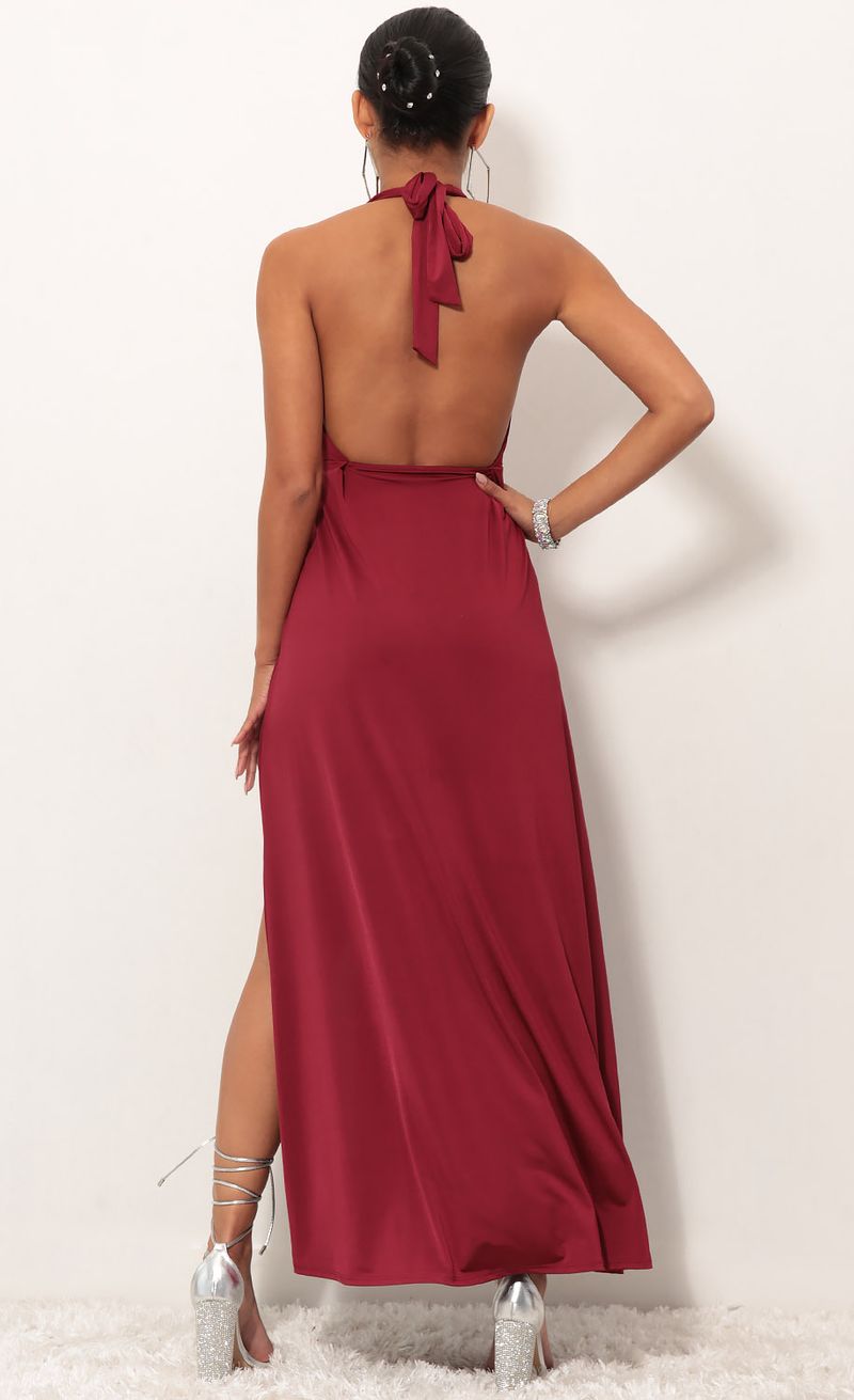 Picture Halsey Halter Maxi Dress in Valiant Red. Source: https://media.lucyinthesky.com/data/Sep18_1/800xAUTO/0Y5A7826.JPG