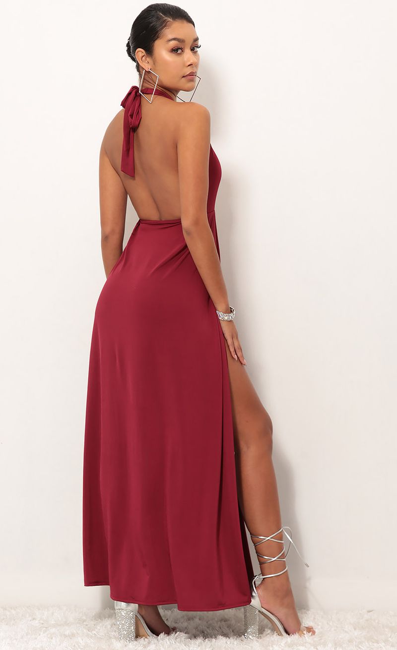 Picture Halsey Halter Maxi Dress in Valiant Red. Source: https://media.lucyinthesky.com/data/Sep18_1/800xAUTO/0Y5A7834.JPG