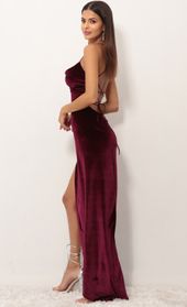 Picture thumb Lovely Velvet Luxe Maxi Dress in Wine. Source: https://media.lucyinthesky.com/data/Sep18_2/170xAUTO/0Y5A0972.JPG