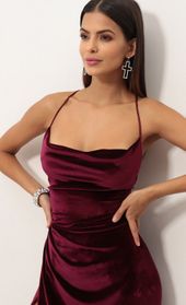 Picture thumb Lovely Velvet Luxe Maxi Dress in Wine. Source: https://media.lucyinthesky.com/data/Sep18_2/170xAUTO/0Y5A0997.JPG