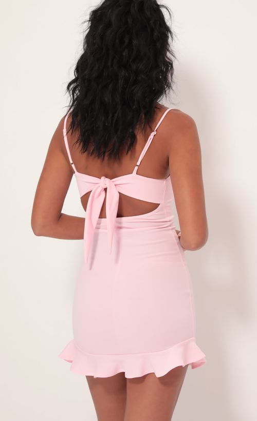 Picture Monroe Ruffle Dress In Pink. Source: https://media.lucyinthesky.com/data/Sep19_1/500xAUTO/781A2285.JPG