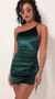 Picture Afterglow Velvet Shoulder Ruched Dress in Hunter Green. Source: https://media.lucyinthesky.com/data/Sep19_1/50x90/781A1419.JPG