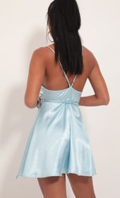 Picture thumb Charlotte Satin A-Line Dress in Light Blue. Source: https://media.lucyinthesky.com/data/Sep19_2/170xAUTO/781A3718.JPG