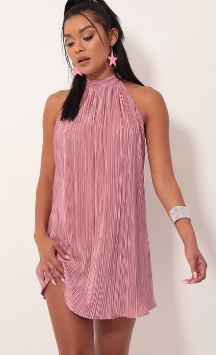 mauve halter dress