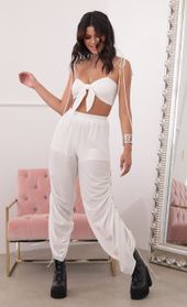 Picture thumb Carly Ruched Pant Set in White. Source: https://media.lucyinthesky.com/data/Sep20_1/170xAUTO/781A3377.JPG