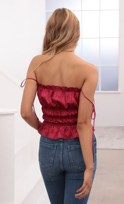 red satin tops