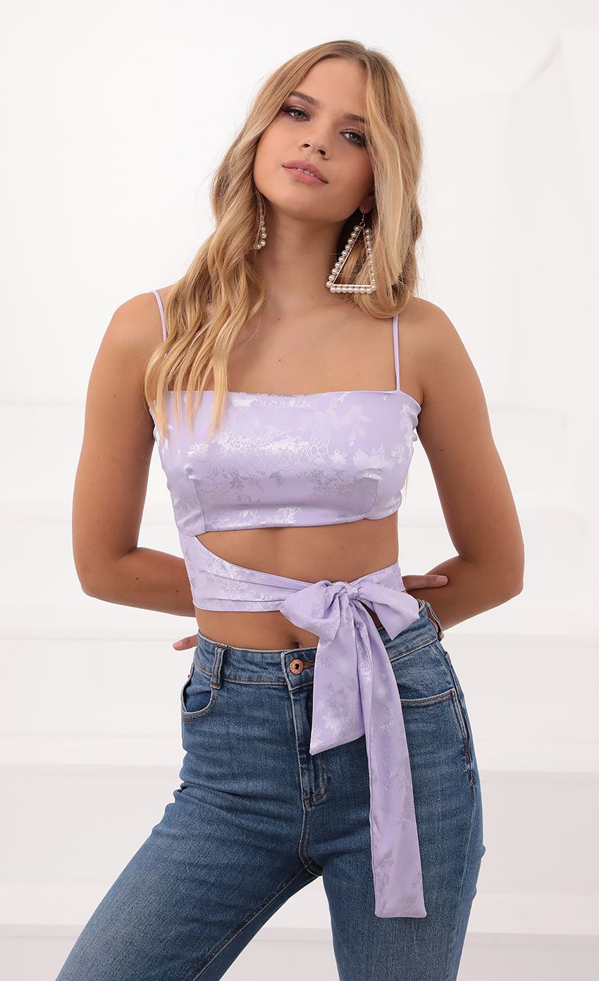 Picture Leia Top in Lavender Jacquard. Source: https://media.lucyinthesky.com/data/Sep20_1/850xAUTO/781A3188.JPG