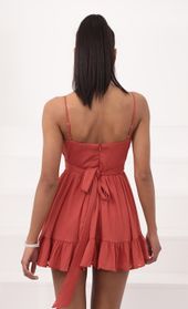 Picture thumb Molly Ruffled Chiffon Dress in Rust. Source: https://media.lucyinthesky.com/data/Sep20_2/170xAUTO/781A0696.JPG