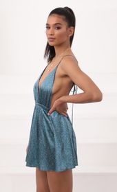 Picture thumb Skye Shoulder Tie Dress in Green Satin. Source: https://media.lucyinthesky.com/data/Sep20_2/170xAUTO/781A0784.JPG