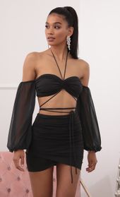 Picture thumb Evelyn Off-the-Shoulder Long Sleeve Set in Black. Source: https://media.lucyinthesky.com/data/Sep20_2/170xAUTO/781A5138.JPG