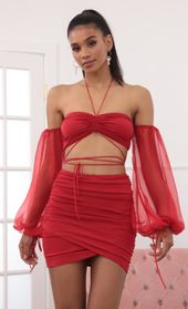 Picture thumb Evelyn Off-the-Shoulder Long Sleeve Set in Red. Source: https://media.lucyinthesky.com/data/Sep20_2/170xAUTO/781A8047.JPG