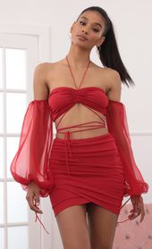 Picture thumb Evelyn Off-the-Shoulder Long Sleeve Set in Red. Source: https://media.lucyinthesky.com/data/Sep20_2/170xAUTO/781A8062.JPG