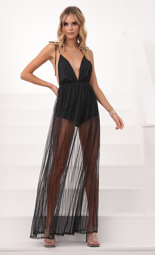 Picture Skylar Love Ties Maxi Dress Black Mesh. Source: https://media.lucyinthesky.com/data/Sep20_2/500xAUTO/781A23821.JPG
