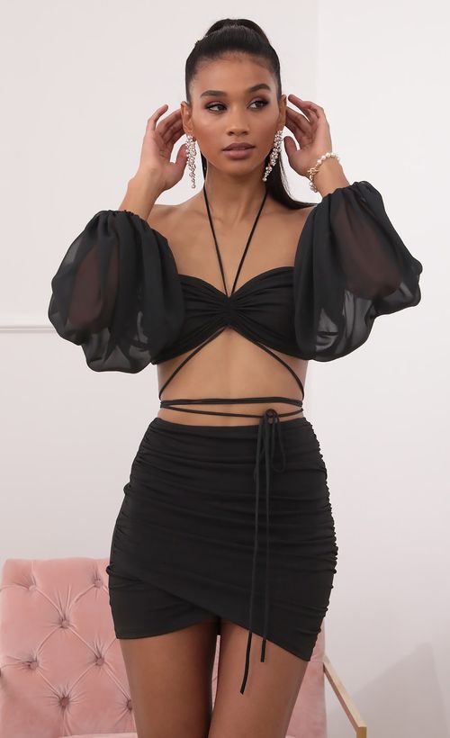 Picture Evelyn Off-the-Shoulder Long Sleeve Set in Black. Source: https://media.lucyinthesky.com/data/Sep20_2/500xAUTO/781A5128.JPG