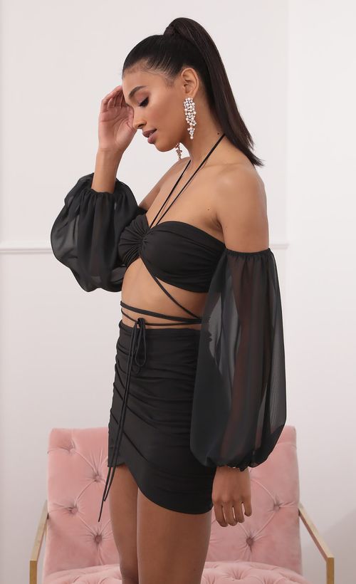 Picture Evelyn Off-the-Shoulder Long Sleeve Set in Black. Source: https://media.lucyinthesky.com/data/Sep20_2/500xAUTO/781A5162.JPG