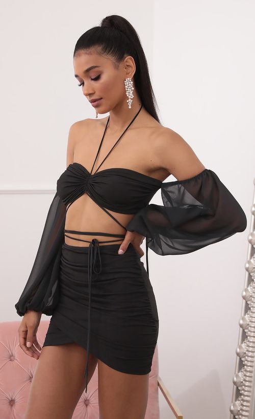 Picture Evelyn Off-the-Shoulder Long Sleeve Set in Black. Source: https://media.lucyinthesky.com/data/Sep20_2/500xAUTO/781A5173.JPG