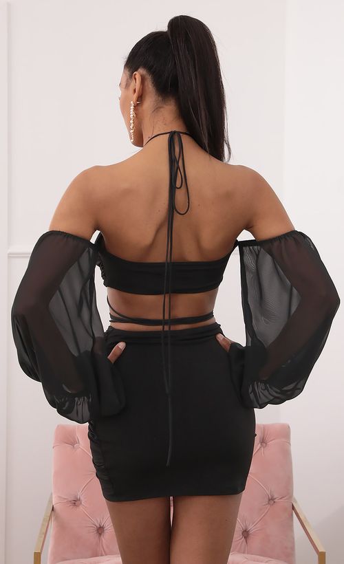 Picture Evelyn Off-the-Shoulder Long Sleeve Set in Black. Source: https://media.lucyinthesky.com/data/Sep20_2/500xAUTO/781A5216.JPG