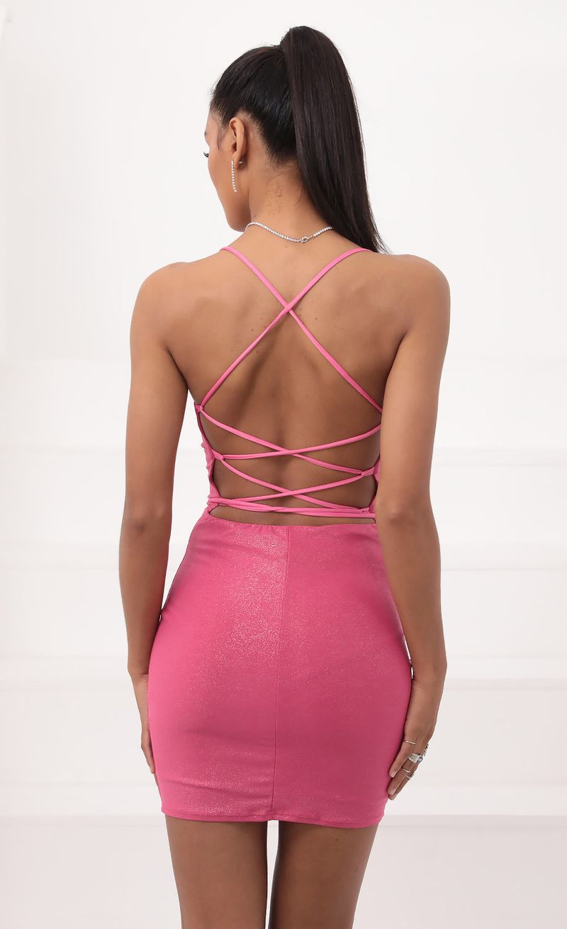 Picture Cowl Neck Dress in Sparkling Pink. Source: https://media.lucyinthesky.com/data/Sep20_2/800xAUTO/781A6946.JPG