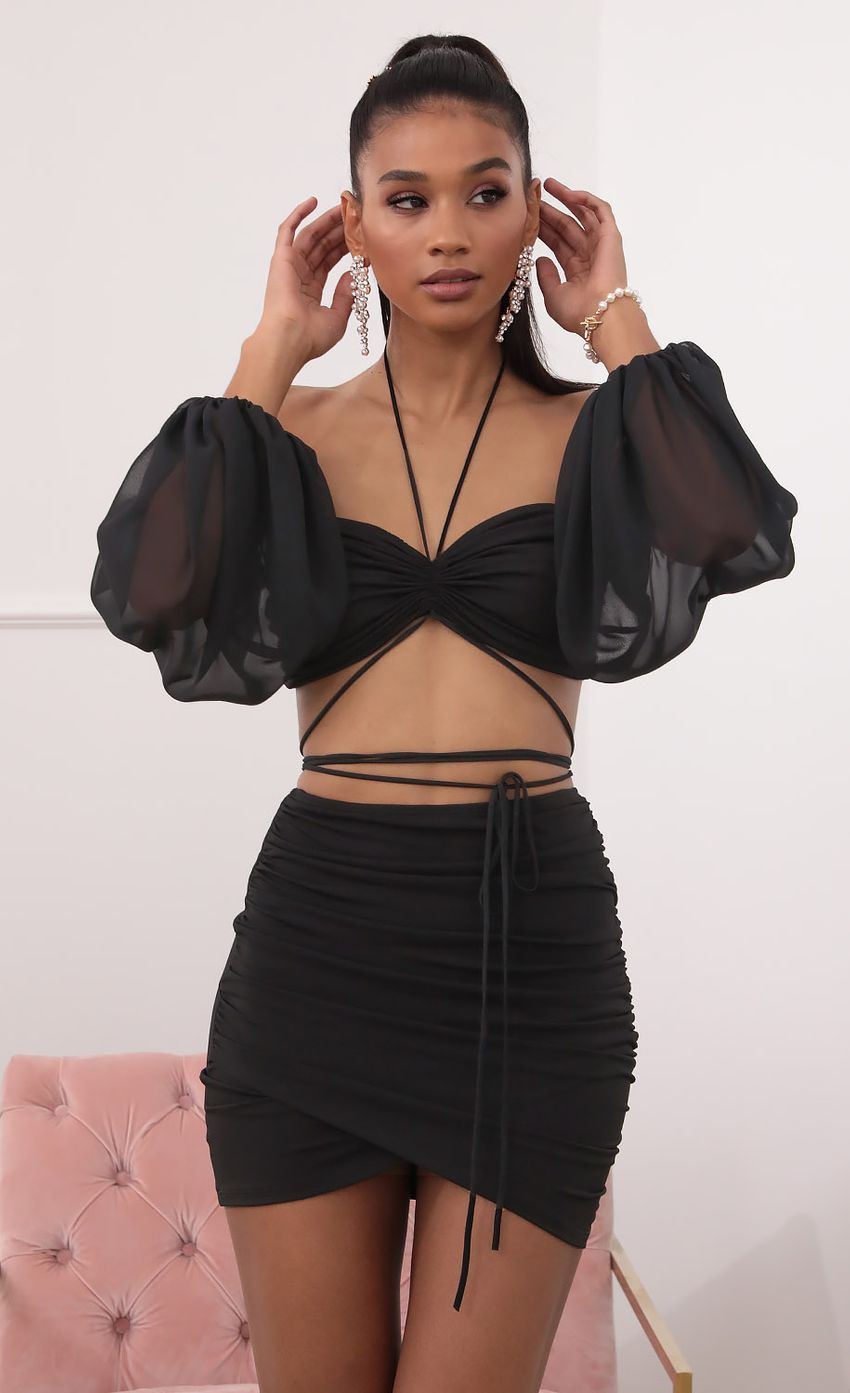 Picture Evelyn Off-the-Shoulder Long Sleeve Set in Black. Source: https://media.lucyinthesky.com/data/Sep20_2/850xAUTO/781A5128.JPG