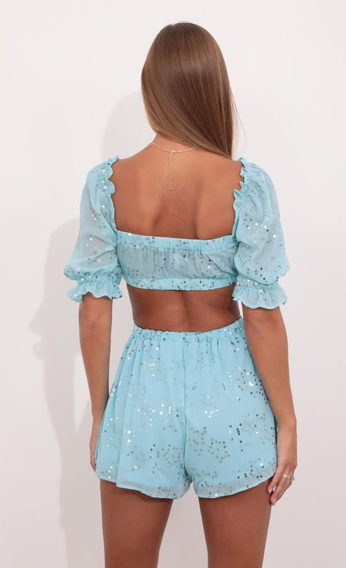 Picture Filippa Sequin Chiffon Two Piece Set in Aqua Blue. Source: https://media.lucyinthesky.com/data/Sep21_1/500xAUTO/1V9A2688.JPG
