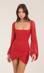 Picture Doe Mesh Long Sleeve Dress in Red . Source: https://media.lucyinthesky.com/data/Sep22/150xAUTO/b7d3cb8b-50a4-452a-ad40-ca3c4eb79f69.jpg